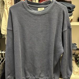 Aerie Blue Waffle Knit Crewneck
